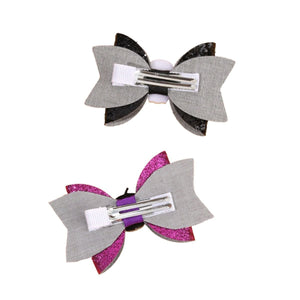 Feather & Fawn Halloween Glitter “BOO” Hair Bow Clip | Random Design Halloween