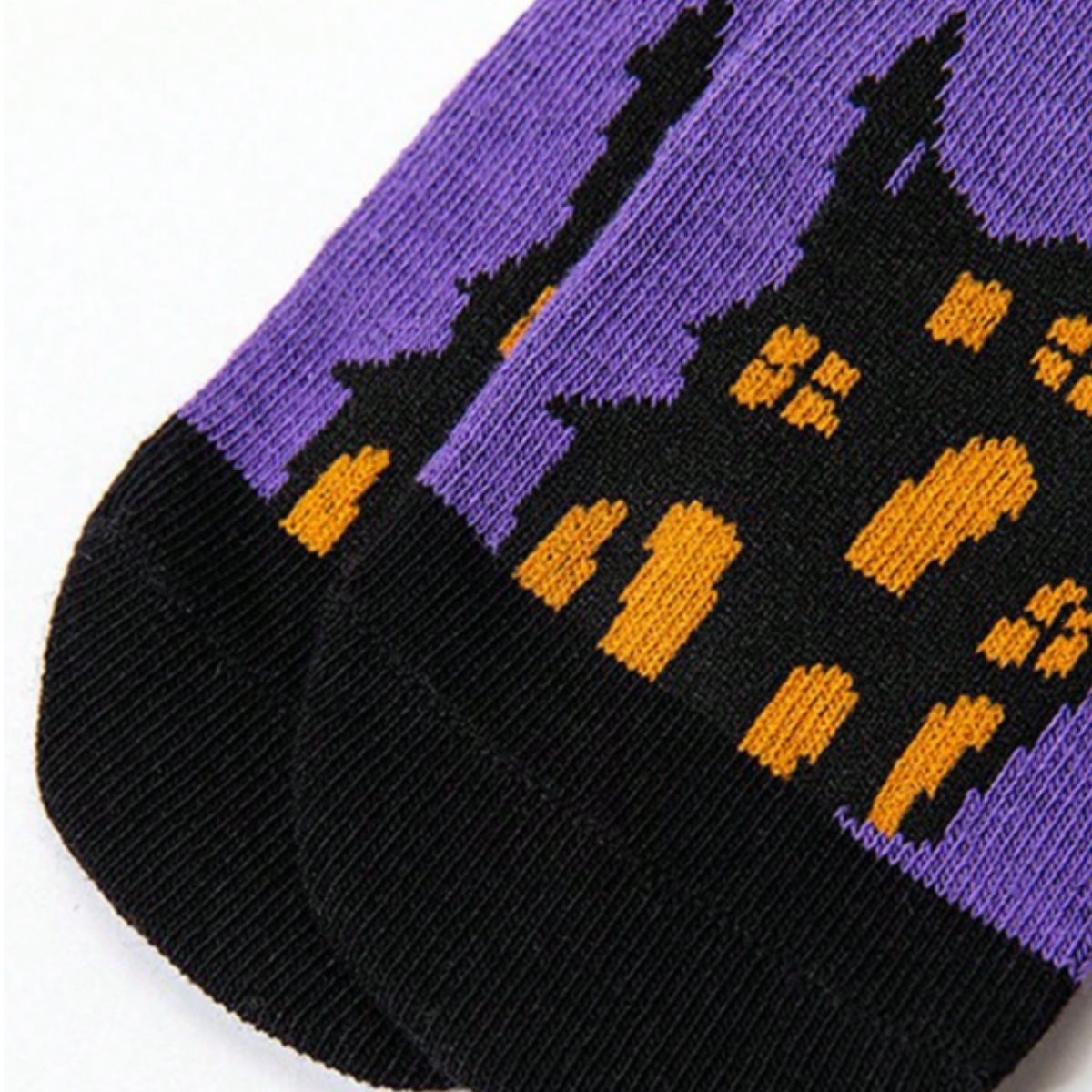 Feather & Fawn Halloween Kids Socks – Pumpkin, Ghost, Cat & Spooky House Designs Halloween