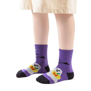 Feather & Fawn Halloween Kids Socks – Pumpkin, Ghost, Cat & Spooky House Designs Halloween