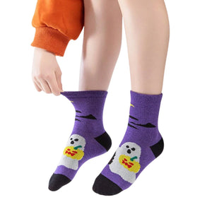 Feather & Fawn Halloween Kids Socks – Pumpkin, Ghost, Cat & Spooky House Designs Halloween