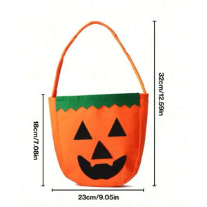 Feather & Fawn Halloween Pumpkin Tote Bag | Trick - or - Treat Candy Bag for Kids Halloween