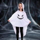 Feather & Fawn Kids Luminous Ghost Cape Costume | Glow - in - the - Dark Halloween Hooded Cloak Halloween