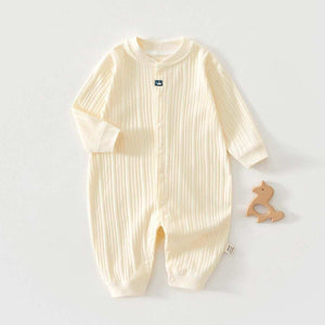 Feather and Fawn all-season mid-weight cotton baby romper with full front snaps