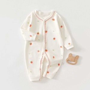 Feather & Fawn mid-weight cotton baby romper with full front snaps