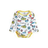 Feather & Fawn OJOS long sleeve baby bodysuit in cotton