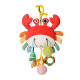 Feather & Fawn Pram Hanging Toy Sensory Plush Toy with Squeaker | Crab & Zebra Pram Hanging Toy