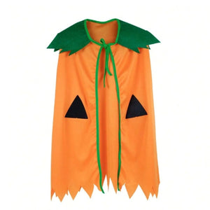 Feather & Fawn Pumpkin Cloak with Witch Hat | Kids Halloween Costume Cape Set Halloween