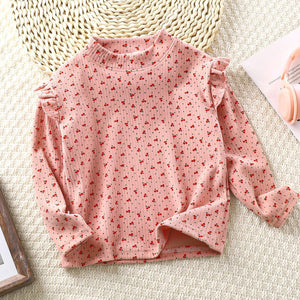 Feather & Fawn Ribbed Thick Ruffle Long - Sleeve Top Baby Clothes
