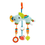 Feather & Fawn Sensory Animals Baby Hanging Toy For Pram With Teether Pram Hanging Toy