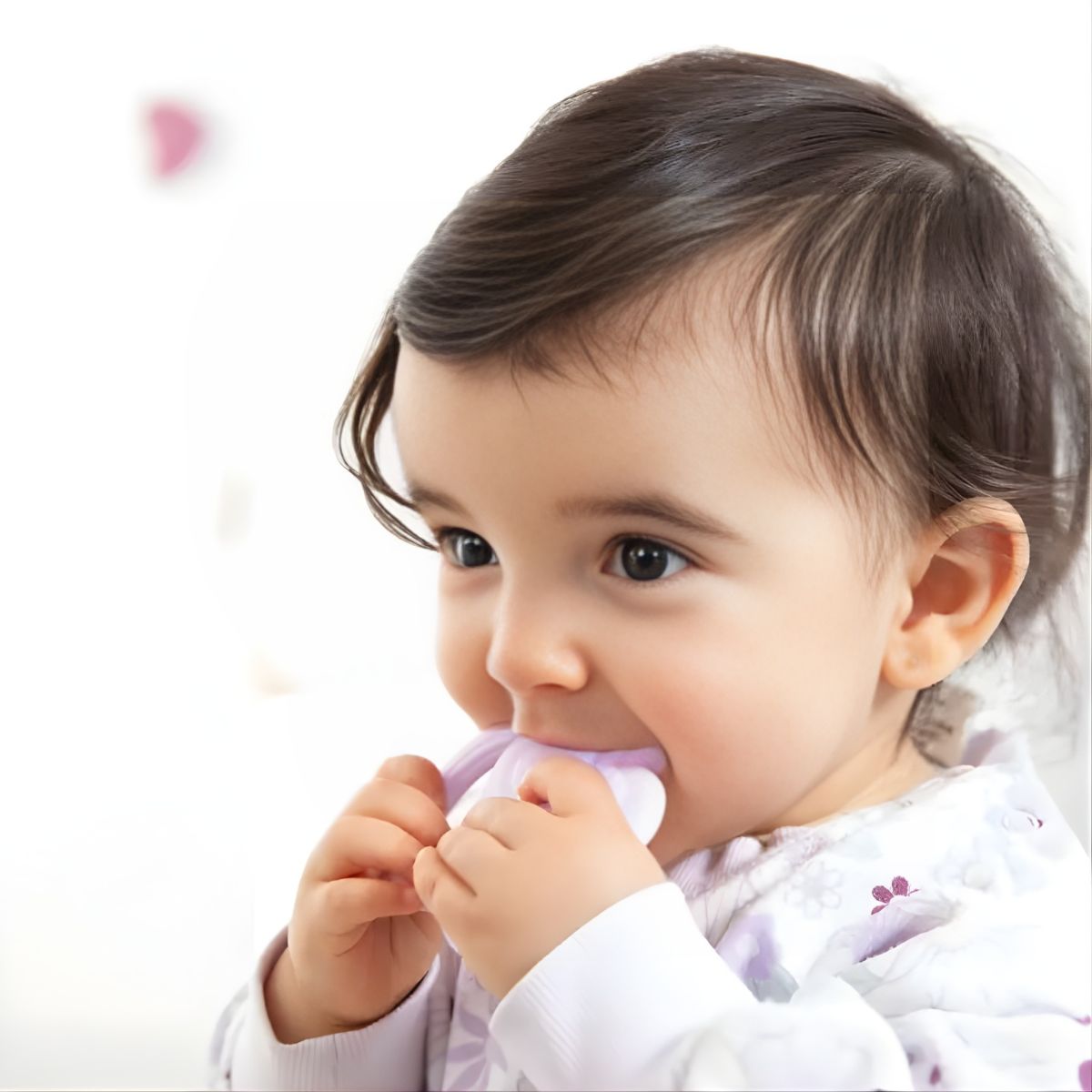 Living Textiles 2 Pack Silicone Teether | Stars & Cloud Pink Teether