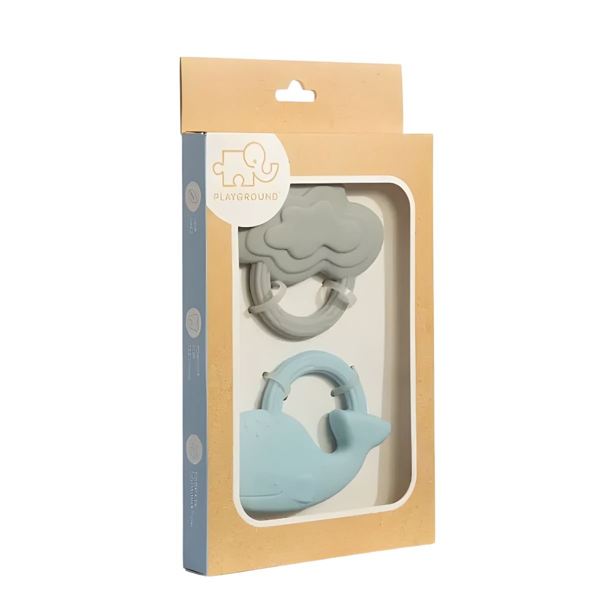 Living Textiles 2 Pack Silicone Teether | Whale & Cloud
