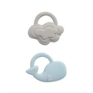 Living Textiles 2 Pack Silicone Teether | Whale & Cloud