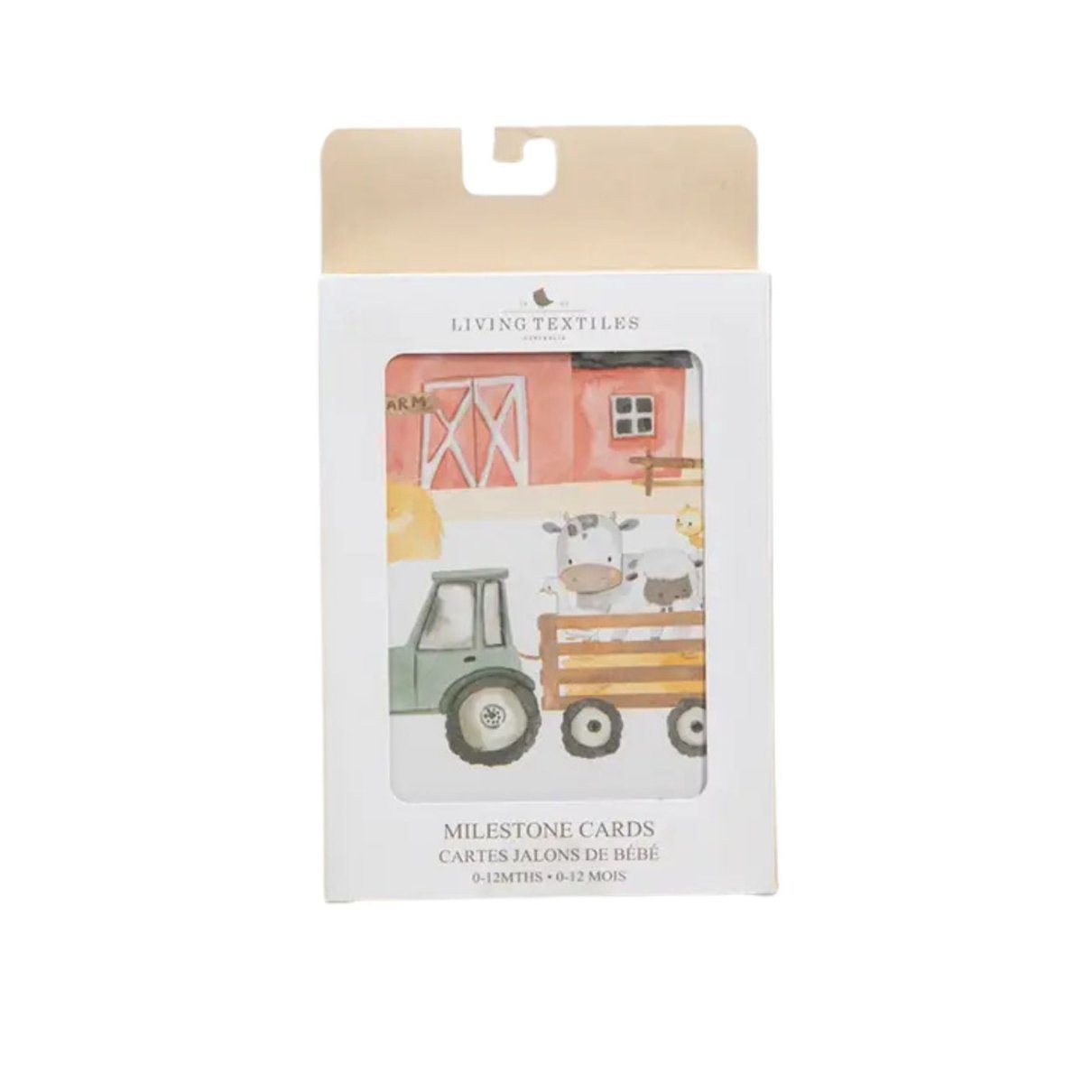 Living Textiles Baby Milestone Cards | Tractor Ride set of 13 Visual Stimulation Cards