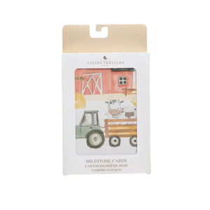 Living Textiles Baby Milestone Cards | Tractor Ride set of 13 Visual Stimulation Cards