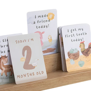Living Textiles Baby Milestone Cards | Tractor Ride set of 13 Visual Stimulation Cards