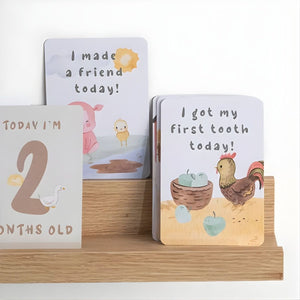 Living Textiles Baby Milestone Cards | Tractor Ride set of 13 Visual Stimulation Cards