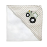 Living Textiles Organic Hooded Towel | Tractor Ride Baby Towel