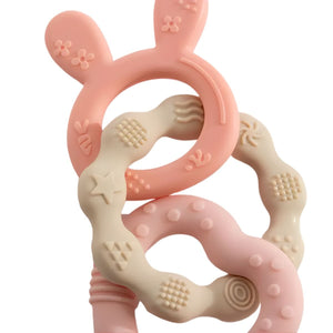 Living Textiles Silicone Bunny Teether | Pink Teether