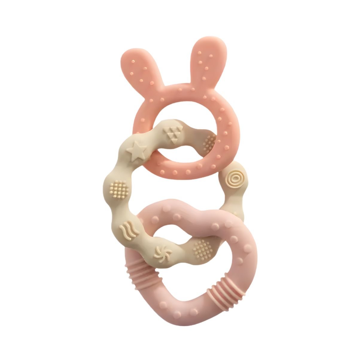 Living Textiles Silicone Bunny Teether | Pink Teether