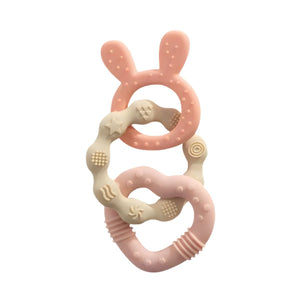 Living Textiles Silicone Bunny Teether | Pink Teether