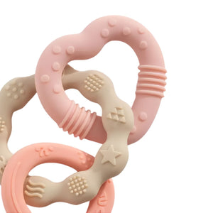 Living Textiles Silicone Bunny Teether | Pink Teether