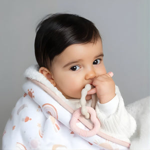 Living Textiles Silicone Bunny Teether | Pink Teether