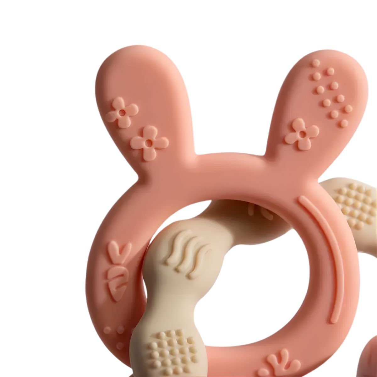 Living Textiles Silicone Bunny Teether | Pink Teether