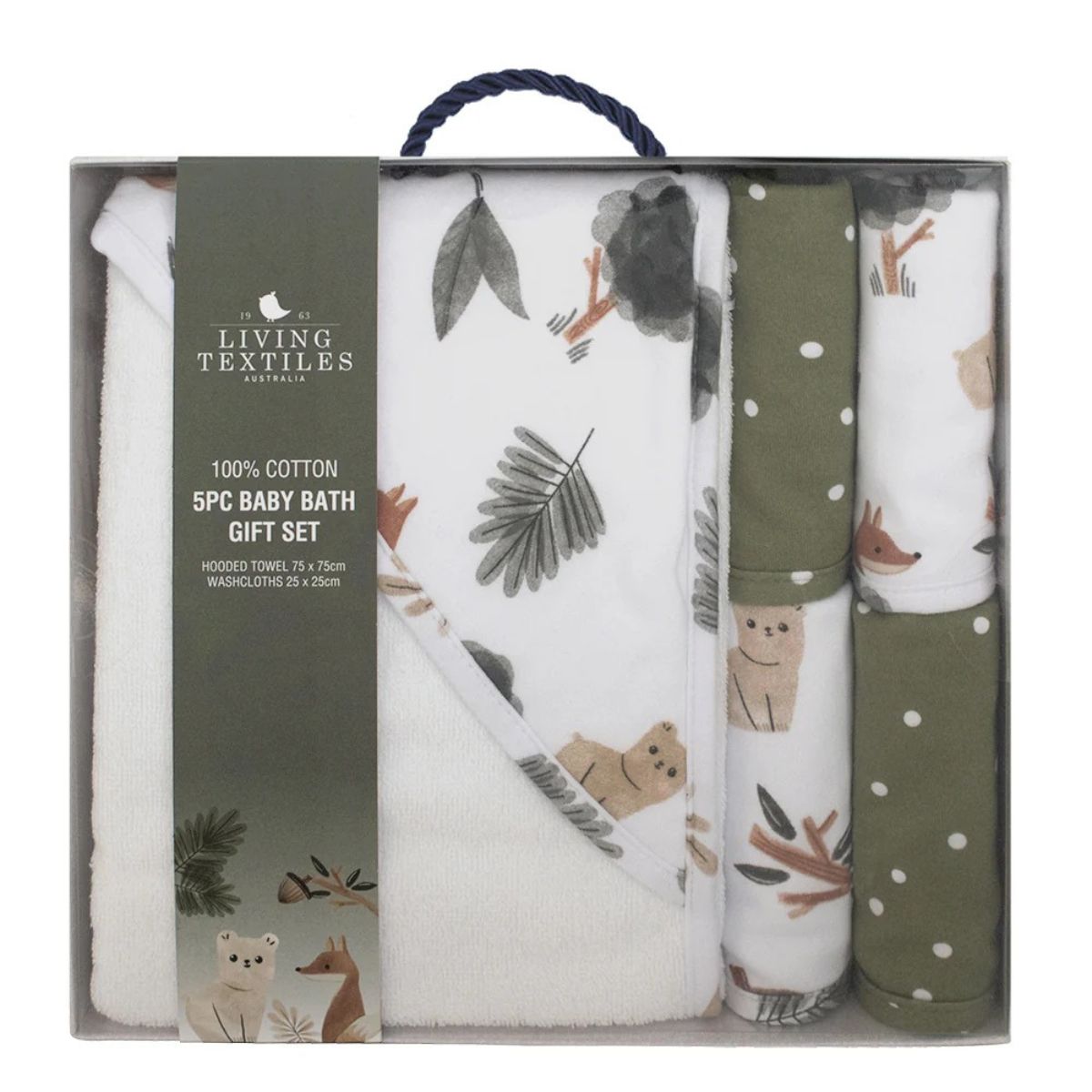 Living TextilesLiving Textiles 5 Pcs Baby Bath Forest Retreat Gift SetGift - Babies Mart Australia