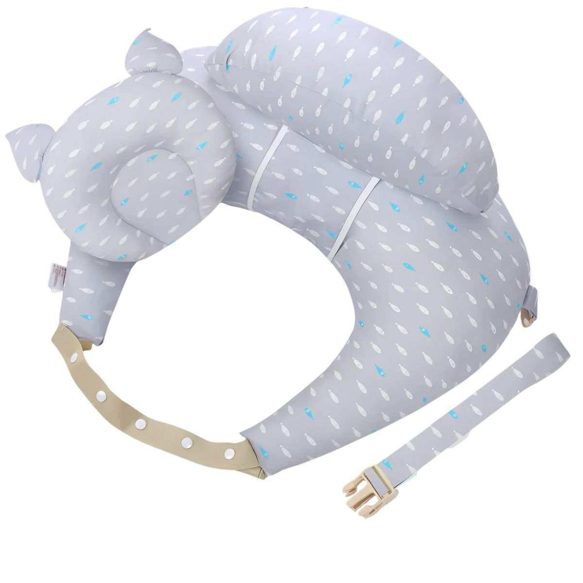 MaterniCare Embrace hands-free breastfeeding pillow with shoulder strap and waist belt
