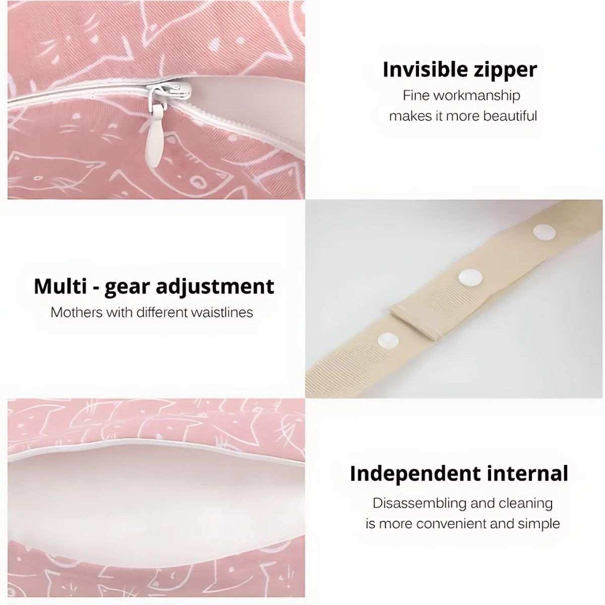 MaterniCare Embrace hands-free breastfeeding pillow with shoulder strap and waist belt