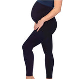 Maternity Leggings in dark navy with a smooth, opaque stretch knit and high-rise over-the-bump waistband