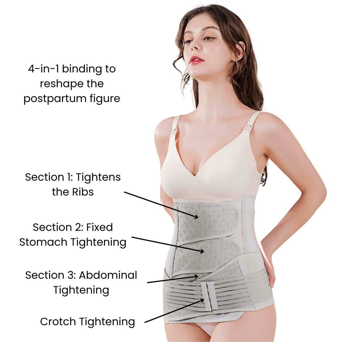 MaterniCare ReShape postpartum belly band set with adjustable cotton abdominal band and pelvic belt