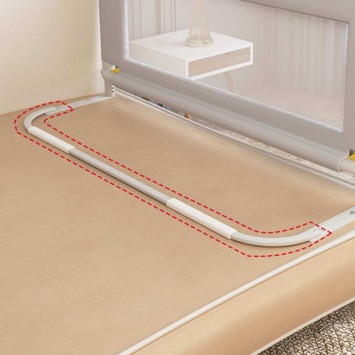 Toddly DreamGuard V2 adjustable baby bed rail with breathable mesh for safe sleep
