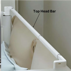 Toddly DreamGuard V2 adjustable baby bed rail with breathable mesh and sturdy steel frame for child safety