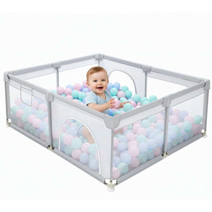 Toddly Explorer Max baby playpen with mesh walls and zip door