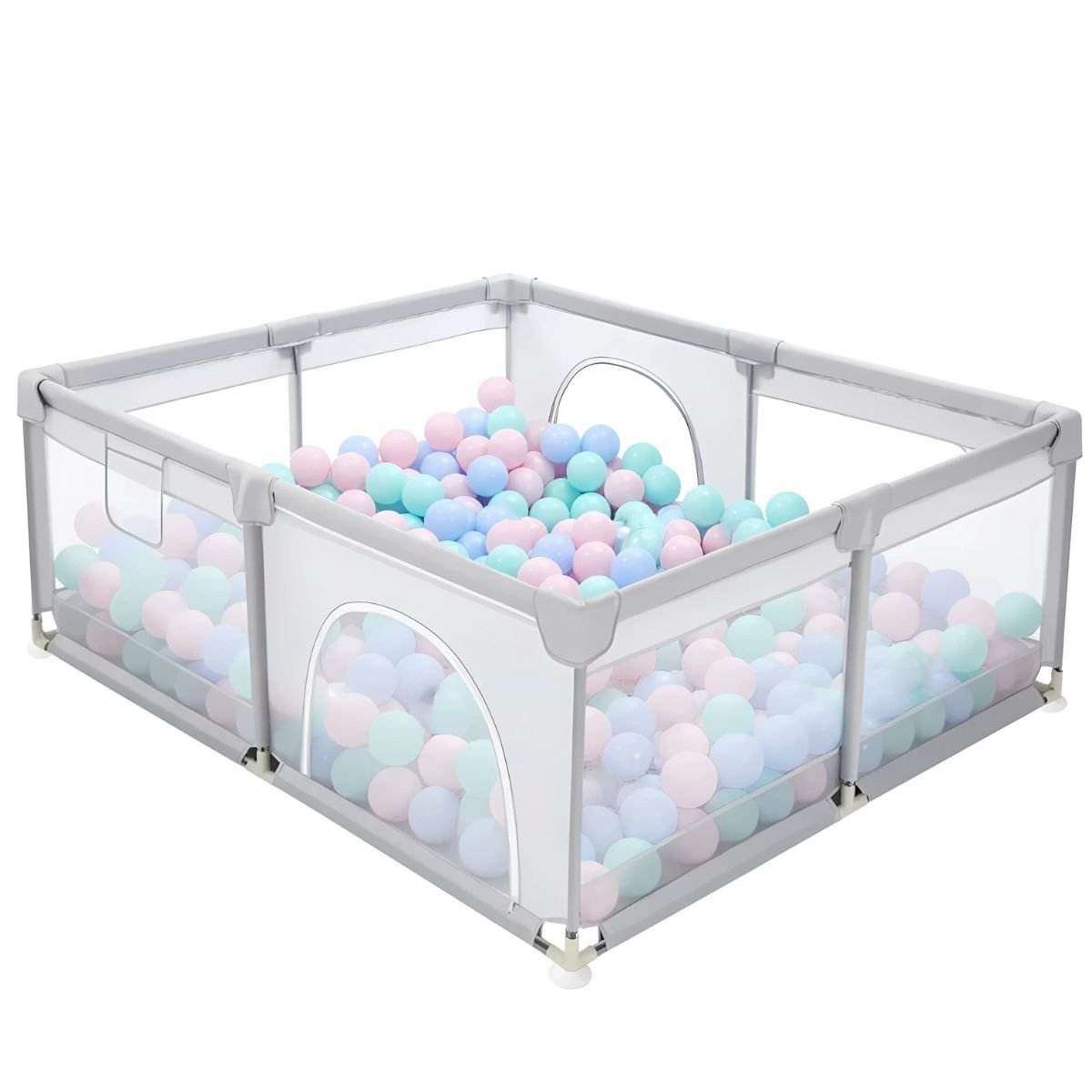 Toddly Explorer Max baby playpen with mesh walls and zip door