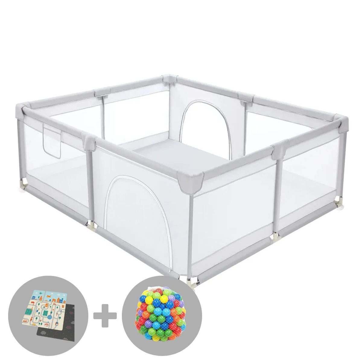 Toddly Explorer Max spacious baby playpen with mesh walls and zip door