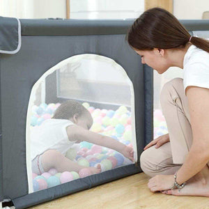 Toddly Explorer Max large baby playpen with mesh walls and zip door