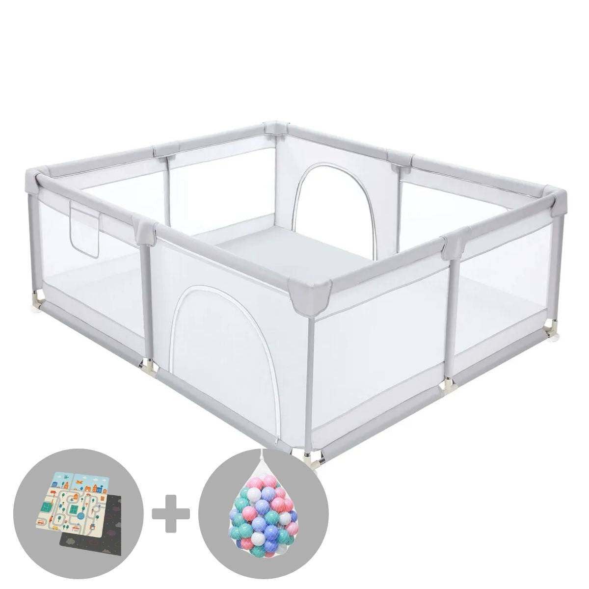 Toddly Explorer Max large baby playpen with mesh walls and zip door