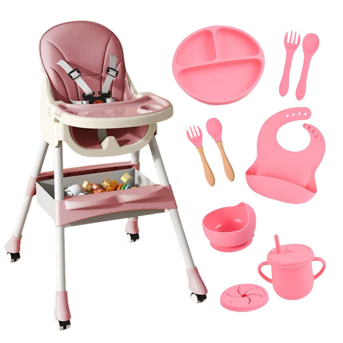 Toddly FlexiGrow 4 - in - 1 Baby High Chair Upgraded with Enhanced Safety High Chair
