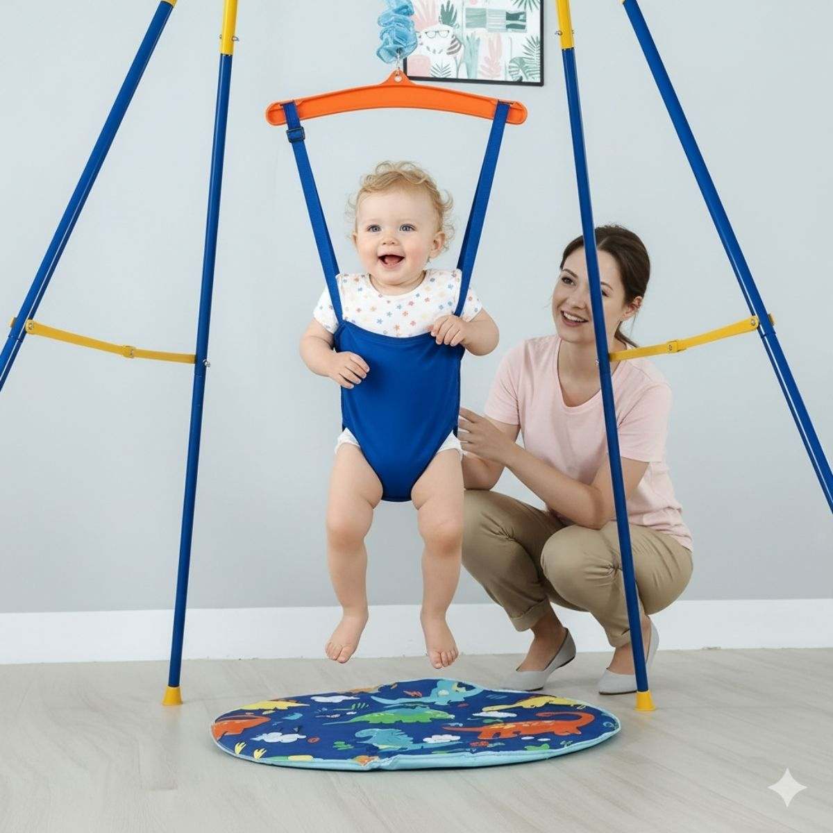 Toddly JoySwing 2-in-1 Baby Jumper, Bouncer & Play Swing Set