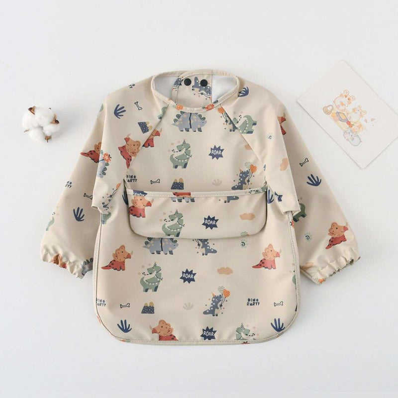 Toddly Long Sleeve Bib | Waterproof, Full - Coverage Smock for Babies & Toddlers Full Sleeves Bib