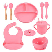 Toddly MealMate silicone and wood baby feeding set for baby-led weaning and self-feeding