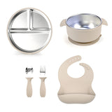 Toddly Mealmate Stainless Steel Feeding Set With Silicone Suction Cover for Baby - Led Weaning Baby Feeding Set