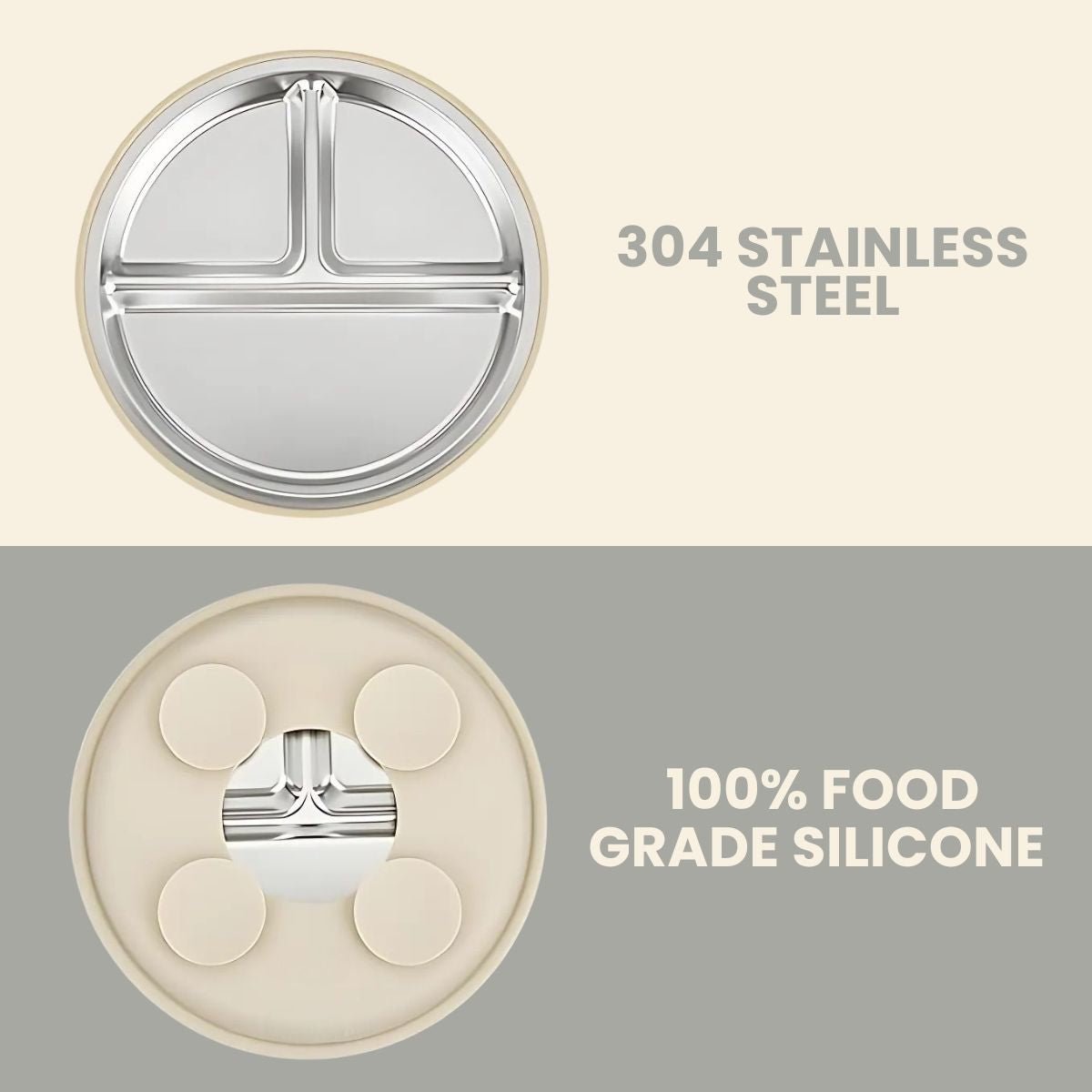 Toddly Mealmate Stainless Steel Feeding Set With Silicone Suction Cover for Baby - Led Weaning Baby Feeding Set