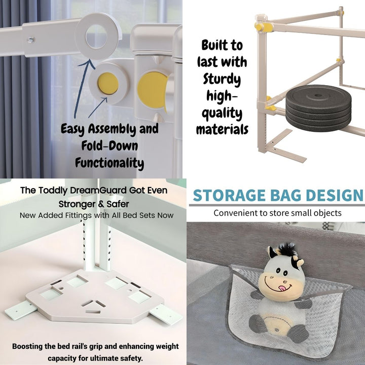 ToddlyToddly DreamGuard Adjustable Bed Rail Sets for Secure & Peaceful NightsBaby Bed Rails - Babies Mart Australia
