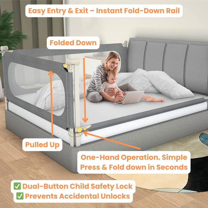 ToddlyToddly DreamGuard Adjustable Bed Rail Sets for Secure & Peaceful NightsBaby Bed Rails - Babies Mart Australia