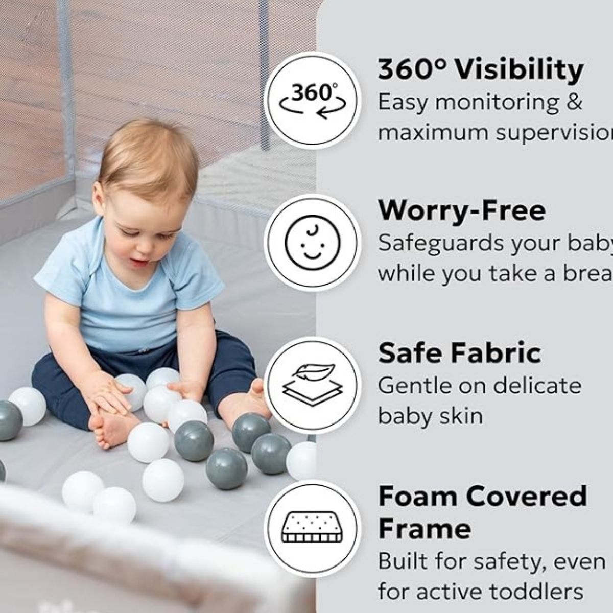 Toddly Explorer Max Baby Play Pen Safe, Stylish & Spacious for Your Child Baby Play Pen