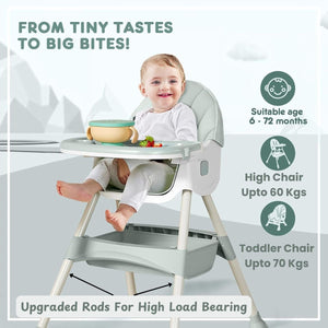 ToddlyToddly FlexiGrow 4 - in - 1 Baby High Chair Upgraded with Enhanced SafetyHigh Chair - Babies Mart Australia