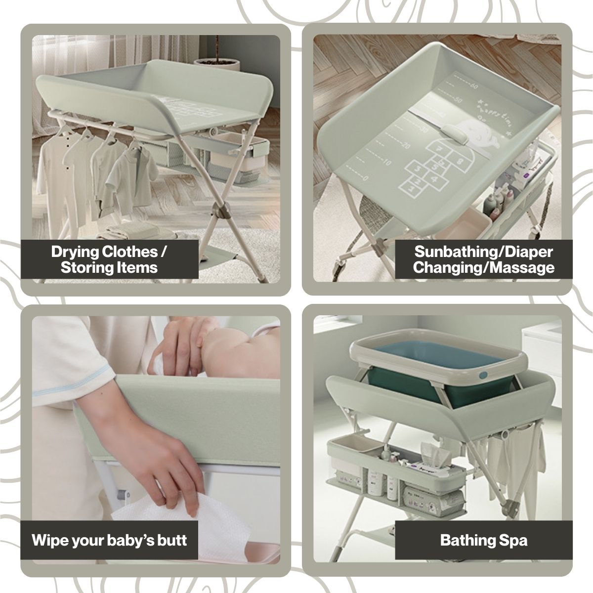 Toddly FlexiStation Baby Changing Table Adjustable & Foldable for Maximum Comfort Baby Changing Table